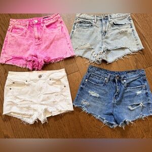 Women’s Distressed Denim Shorts in Various Colors